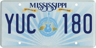 MS license plate YUC180