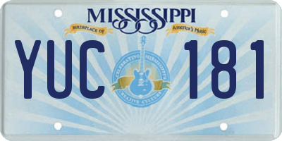 MS license plate YUC181