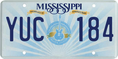 MS license plate YUC184
