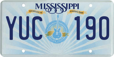 MS license plate YUC190