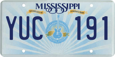 MS license plate YUC191