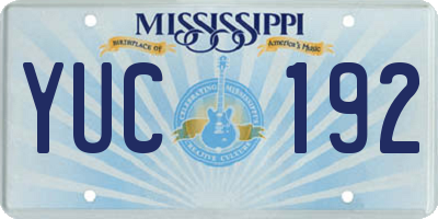 MS license plate YUC192