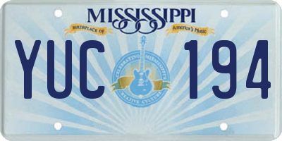 MS license plate YUC194