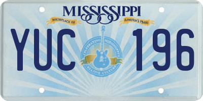 MS license plate YUC196