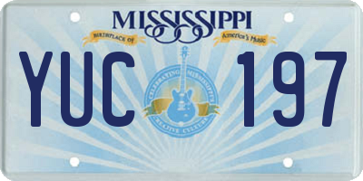 MS license plate YUC197