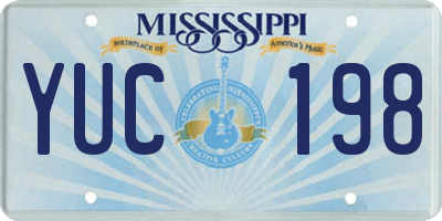 MS license plate YUC198