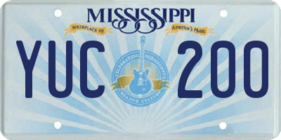 MS license plate YUC200