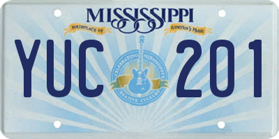 MS license plate YUC201