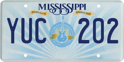 MS license plate YUC202