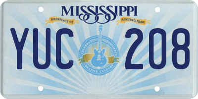 MS license plate YUC208