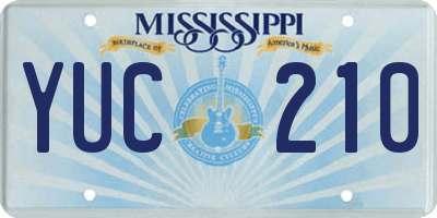MS license plate YUC210
