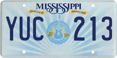 MS license plate YUC213