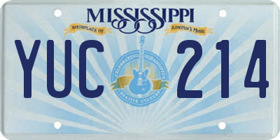 MS license plate YUC214
