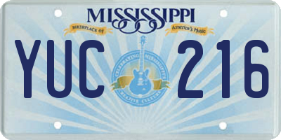 MS license plate YUC216