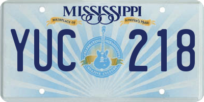 MS license plate YUC218