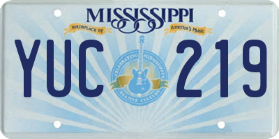 MS license plate YUC219