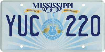 MS license plate YUC220