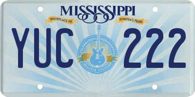 MS license plate YUC222