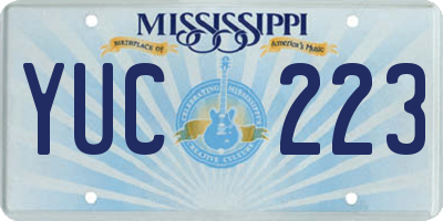 MS license plate YUC223