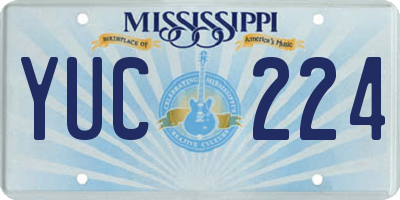 MS license plate YUC224