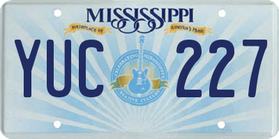 MS license plate YUC227