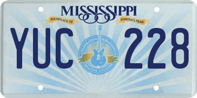 MS license plate YUC228