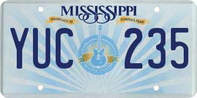 MS license plate YUC235