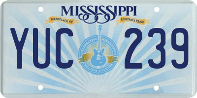 MS license plate YUC239