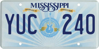 MS license plate YUC240