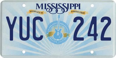 MS license plate YUC242