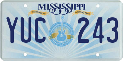 MS license plate YUC243