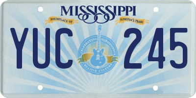 MS license plate YUC245