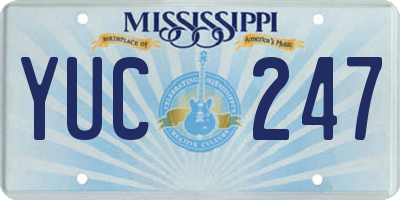 MS license plate YUC247