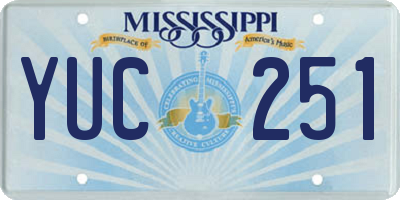 MS license plate YUC251