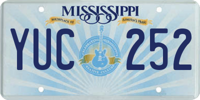MS license plate YUC252
