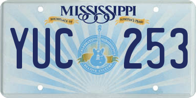 MS license plate YUC253