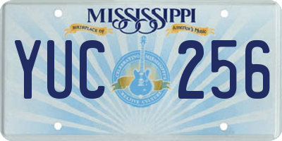 MS license plate YUC256