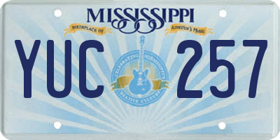 MS license plate YUC257