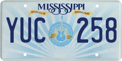 MS license plate YUC258