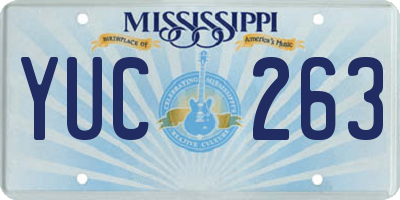MS license plate YUC263