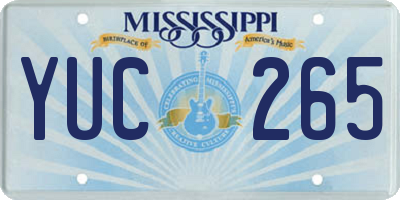 MS license plate YUC265