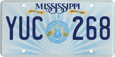 MS license plate YUC268