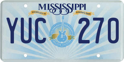 MS license plate YUC270