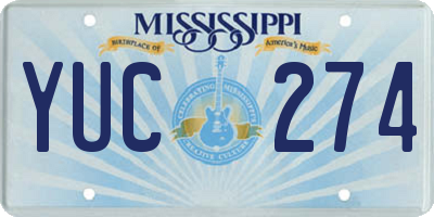MS license plate YUC274
