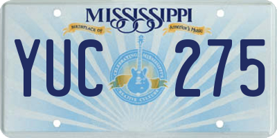 MS license plate YUC275
