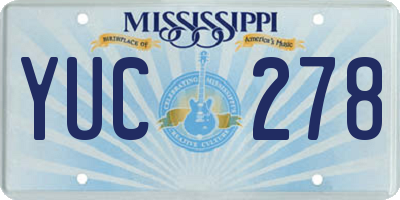 MS license plate YUC278
