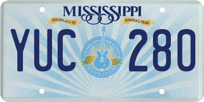 MS license plate YUC280
