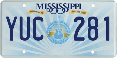 MS license plate YUC281