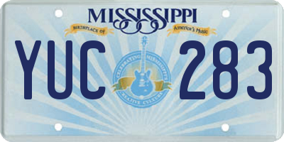 MS license plate YUC283