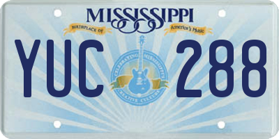 MS license plate YUC288